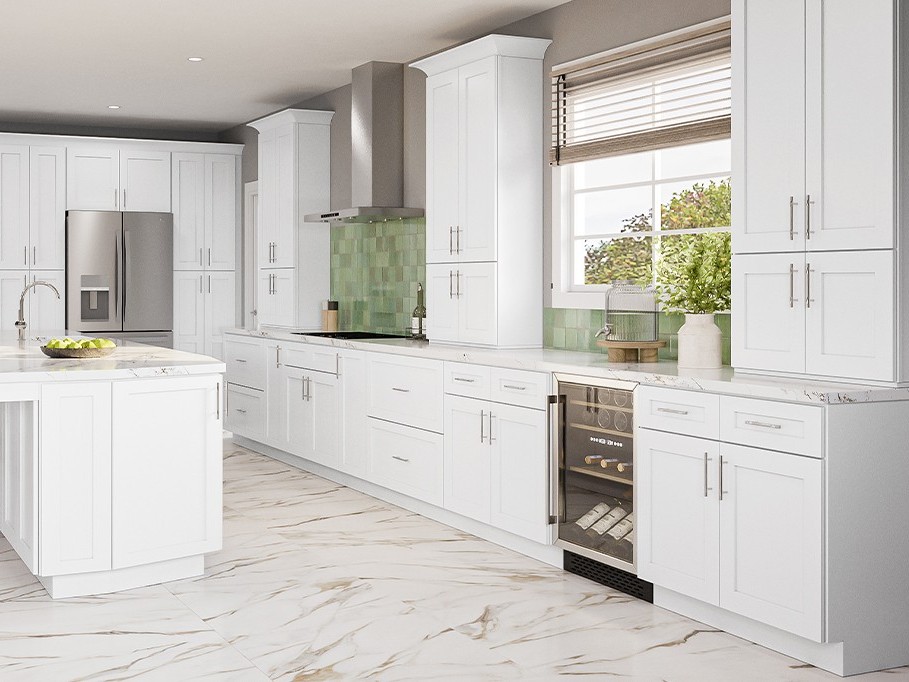 Shaker Designer White Slab door swatch