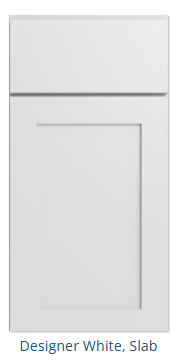 Shaker Designer White Slab cabinet from Diamond Series