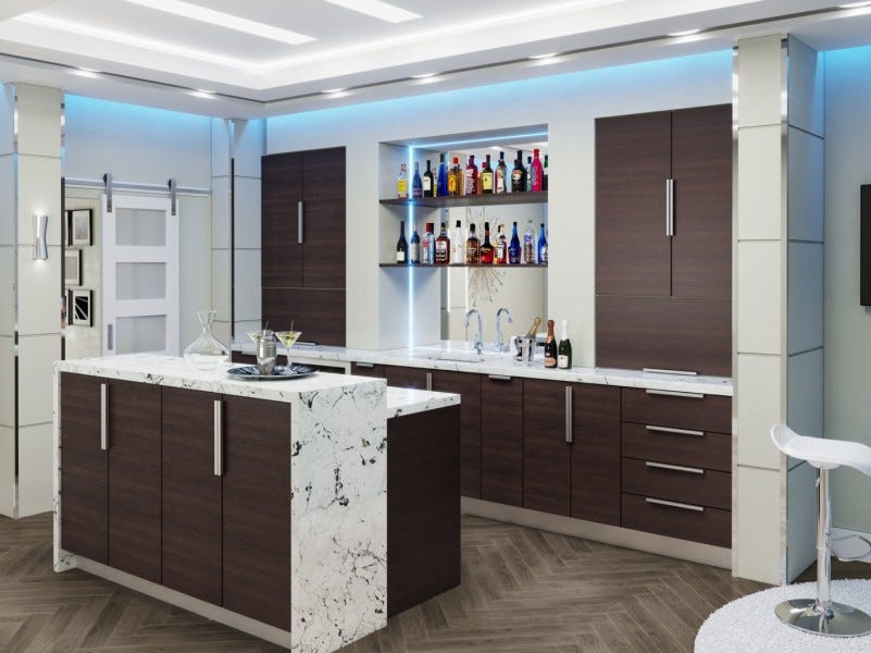 Torino Dark Wood frameless cabinet from altaeuro Collection