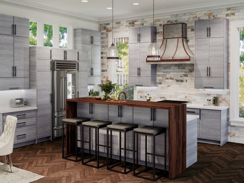 Torino Grey Wood frameless cabinet from altaeuro Collection