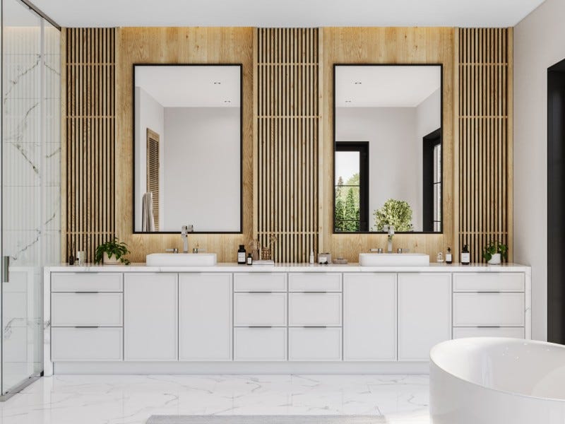 Edgeline White cabinet from Framed Capital Collection