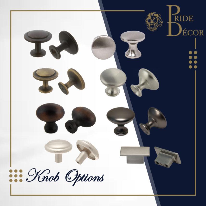 Knob Options — decorative cabinet hardware collection by Pride Industrial