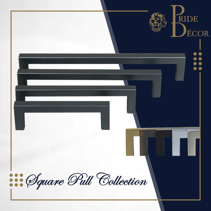 Square Pulls — decorative cabinet hardware collection by Pride Industrial