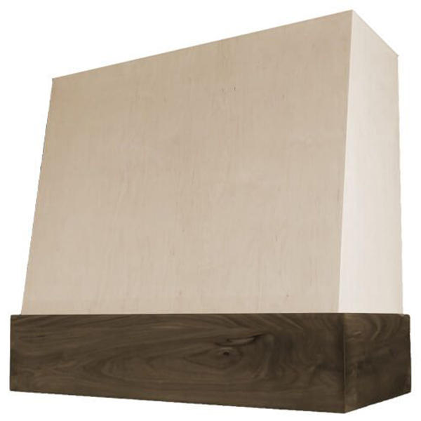 Angled with Walnut Band wood range hood by Diamond Series