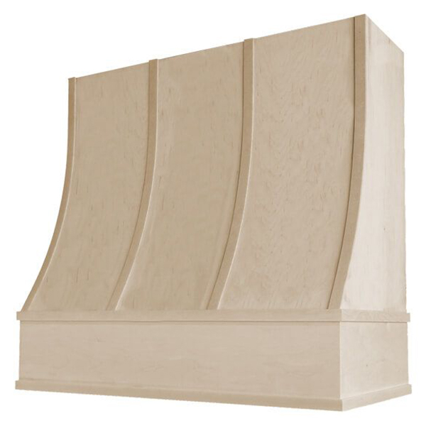 Sloped with Strapping Flat Trim wood range hood by Diamond Series