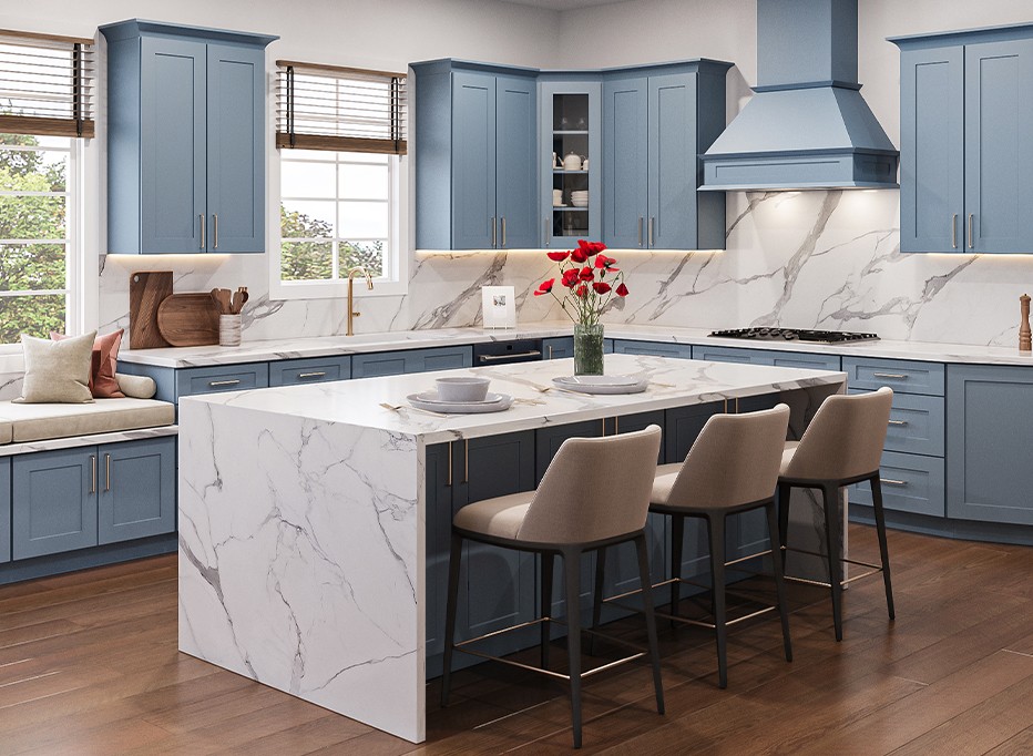 Blue Shaker cabinet from Northville Nordic Collection